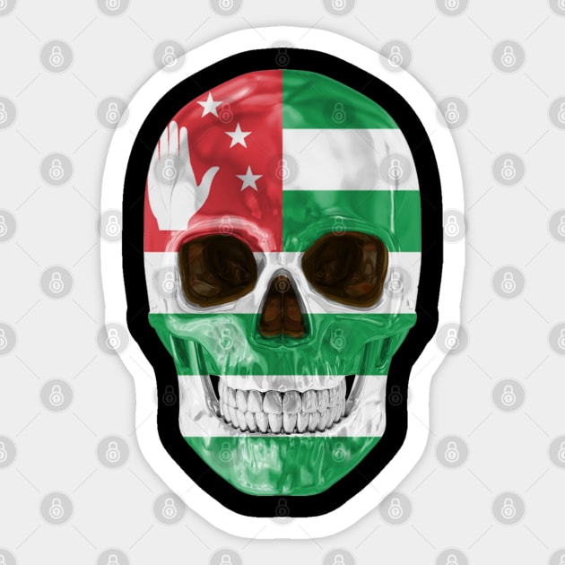 Abkhazia Flag Skull - Gift for Abkhazian With Roots From Abkhazia Sticker by Country Flags